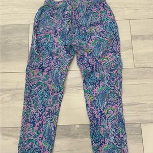 Lilly Pulitzer Linen Lilac Rose We Mermaid It Print Pants